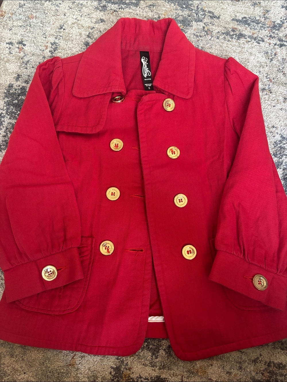 Red Double-Breasted jacket with Gold Buttons